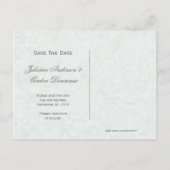 Grijze Jade en Grijze Damast Save The Date Aankondigingskaart (Achterkant)