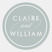 Grijze Jade en Witte Persoonlijke Weddenschappen Ronde Sticker (Voorkant)