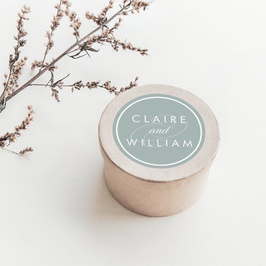 Grijze Jade en Witte Persoonlijke Weddenschappen Ronde Sticker