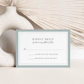 Grijze Jade Simple Border Wedding RSVP Kaart