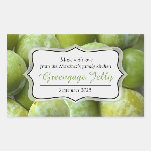 Grijze jam-conserverlabel sticker (Voorkant)