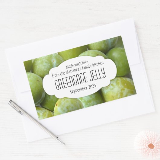 Grijze jam-conserverlabel sticker (Envelop)