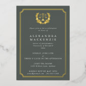 Grijze JD Law School Graduparty Folie Uitnodiging (Voorkant)