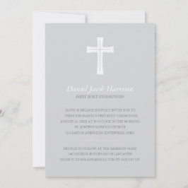 Grijze jongens Eerste Communie Kaart