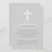 Grijze jongens Eerste Communie Kaart (Voorkant / Achterkant)