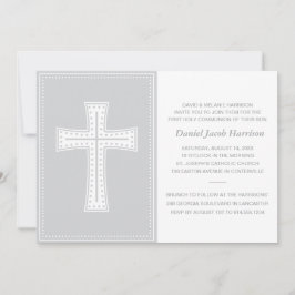 Grijze jongens Eerste Communie Kaart