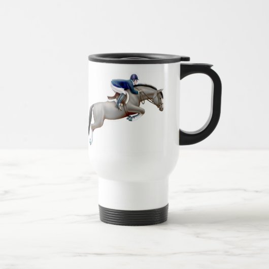 Grijze jumper Horse Travel Mug Reisbeker (Rechts)