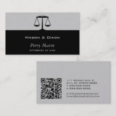 Grijze justitiegrootte met QR-code Visitekaartje (Voorkant / Achterkant)