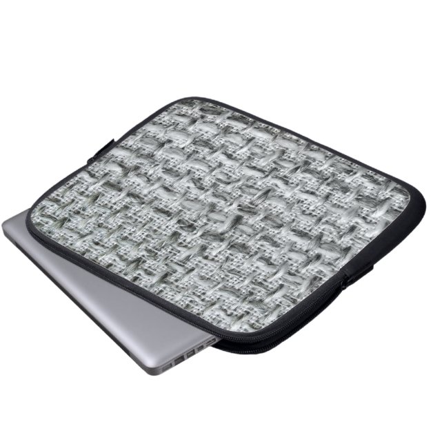 Grijze jute laptop sleeve (Voorkant onderkant)