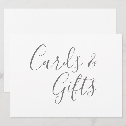 Grijze Kaarten en cadeautjes Calligrafie Tekst (Voorkant / Achterkant)