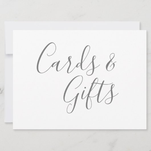 Grijze Kaarten en cadeautjes Calligrafie Tekst (Voorkant)