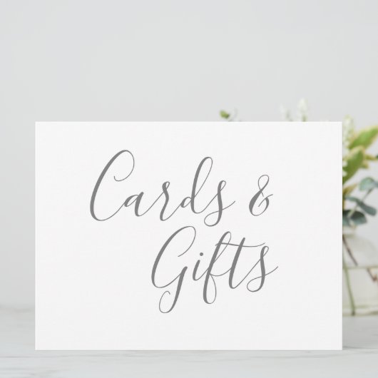 Grijze Kaarten & Geschenken Calligrafie Tekst (Staand voorkant)