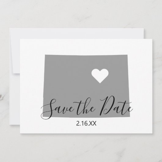 Grijze kaartvorm van Colorado Save The Date (Voorkant)