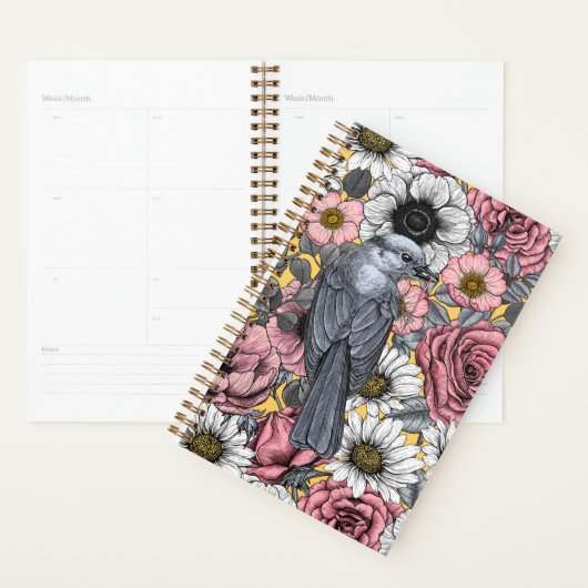 Grijze kaken en bloemen planner (Display)