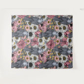 Grijze kaken en bloemen wandkleed (Voorkant (horizontaal))