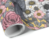 Grijze kaken en verpakkingspapier voor bloemen cadeaupapier (Rol Hoek)