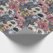 Grijze kaken en verpakkingspapier voor bloemen cadeaupapier (Hoek)