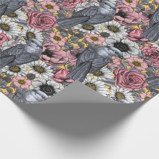 Grijze kaken en verpakkingspapier voor bloemen cadeaupapier (Hoek)