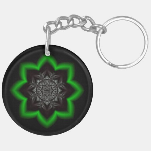 Grijze kaleidoscoop sleutelhanger (Achterkant Links)