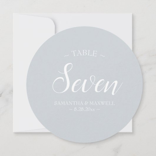 Grijze kalligrafie Tabelnummer Kaart (Achterkant)