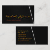 Grijze kalligrafische Cosmetoloog Visitekaartje (Voorkant / Achterkant)