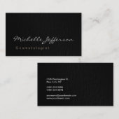 Grijze kalligrafische Cosmetoloog Visitekaartje (Voorkant / Achterkant)