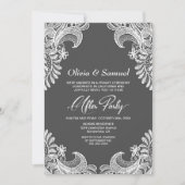 Grijze kant bruiloft na partij kaart (Voorkant)