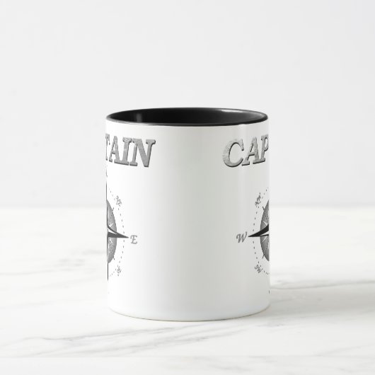 Grijze kapitein met Compass-Roos Mok (Midden)