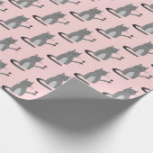 Grijze karton met rood wijnpakpapier cadeaupapier (Hoek)