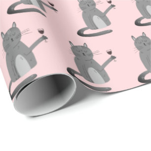 Grijze karton met rood wijnpakpapier cadeaupapier