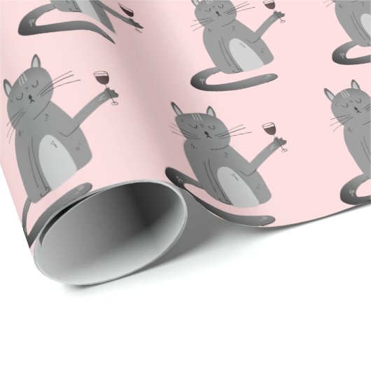 Grijze karton met rood wijnpakpapier cadeaupapier (Rol Hoek)