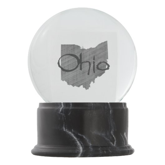 grijze kartonnen naam Ohio Shaped Sneeuwbol (Voorkant)