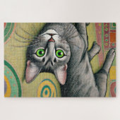 Grijze Kat 1000 Stuk Puzzel Legpuzzel (Horizontaal)