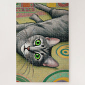 Grijze Kat 1000 Stuk Puzzel Legpuzzel (Verticaal)