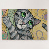 Grijze Kat 1000 Stuk Puzzel Legpuzzel (Horizontaal)