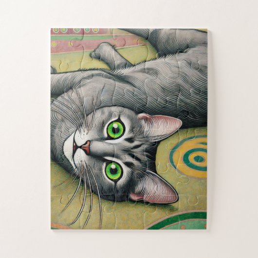 Grijze kat 30 stuk Kinder puzzel (Verticaal)