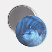 Grijze kat 4 Magnet (Voorkant / Achterkant)