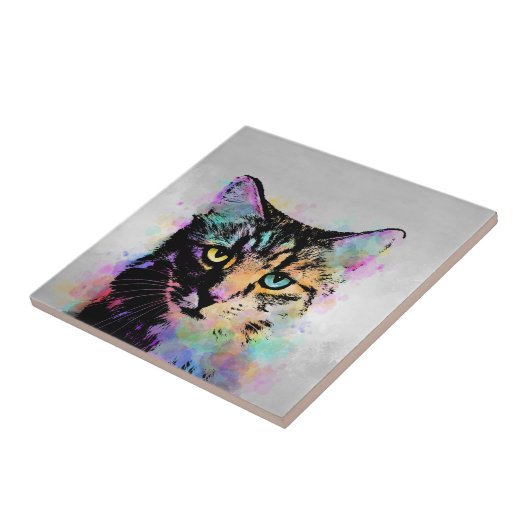 Grijze kat 618 tegeltje (Zijkant)