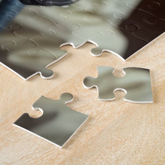 Grijze kat astronaut in de ruimte legpuzzel (Zijkant)