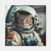 Grijze kat astronaut in de ruimte magneet (Voorkant)