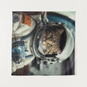Grijze kat astronaut in de ruimte wandkleed (Voorkant (horizontaal))