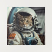 Grijze kat astronaut in de ruimte wandkleed (Voorkant)