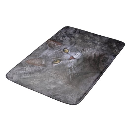 Grijze kat badmat (Gekanteld)