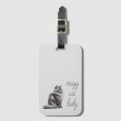 Grijze kat bagagelabel (Voorkant (verticaal))