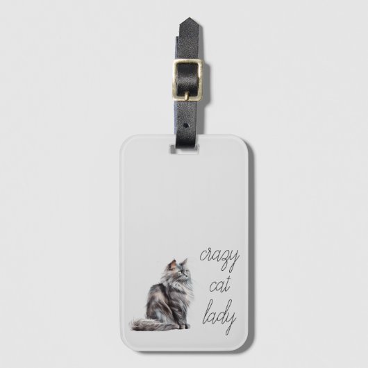 Grijze kat bagagelabel (Voorkant (verticaal))