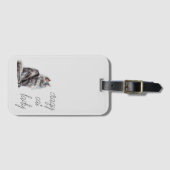 Grijze kat bagagelabel (Voorkant (horizontaal))