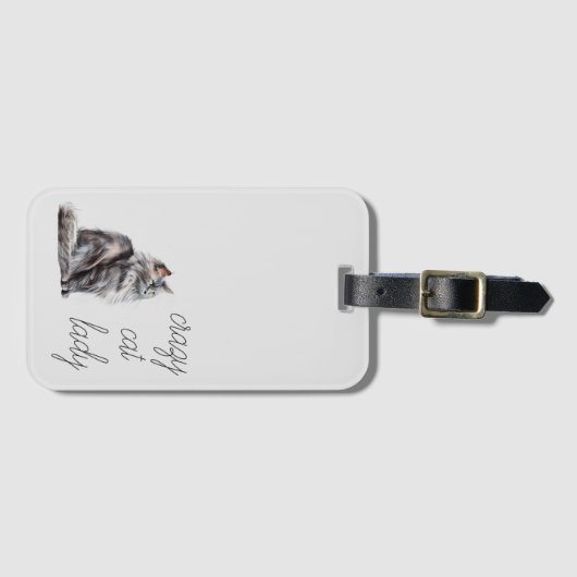 Grijze kat bagagelabel (Voorkant (horizontaal))