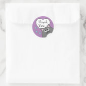 Grijze Kat Bedankt Klassieke Ronde Sticker (Tas)