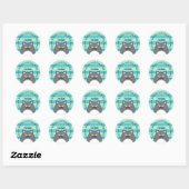 Grijze Kat Bedankt Ronde Sticker (Vel)