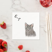 Grijze Kat bruiloft Cocktail servet (Insitu)